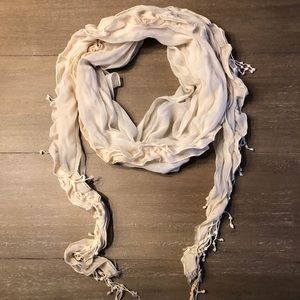 Cream Asymmetric Scarf